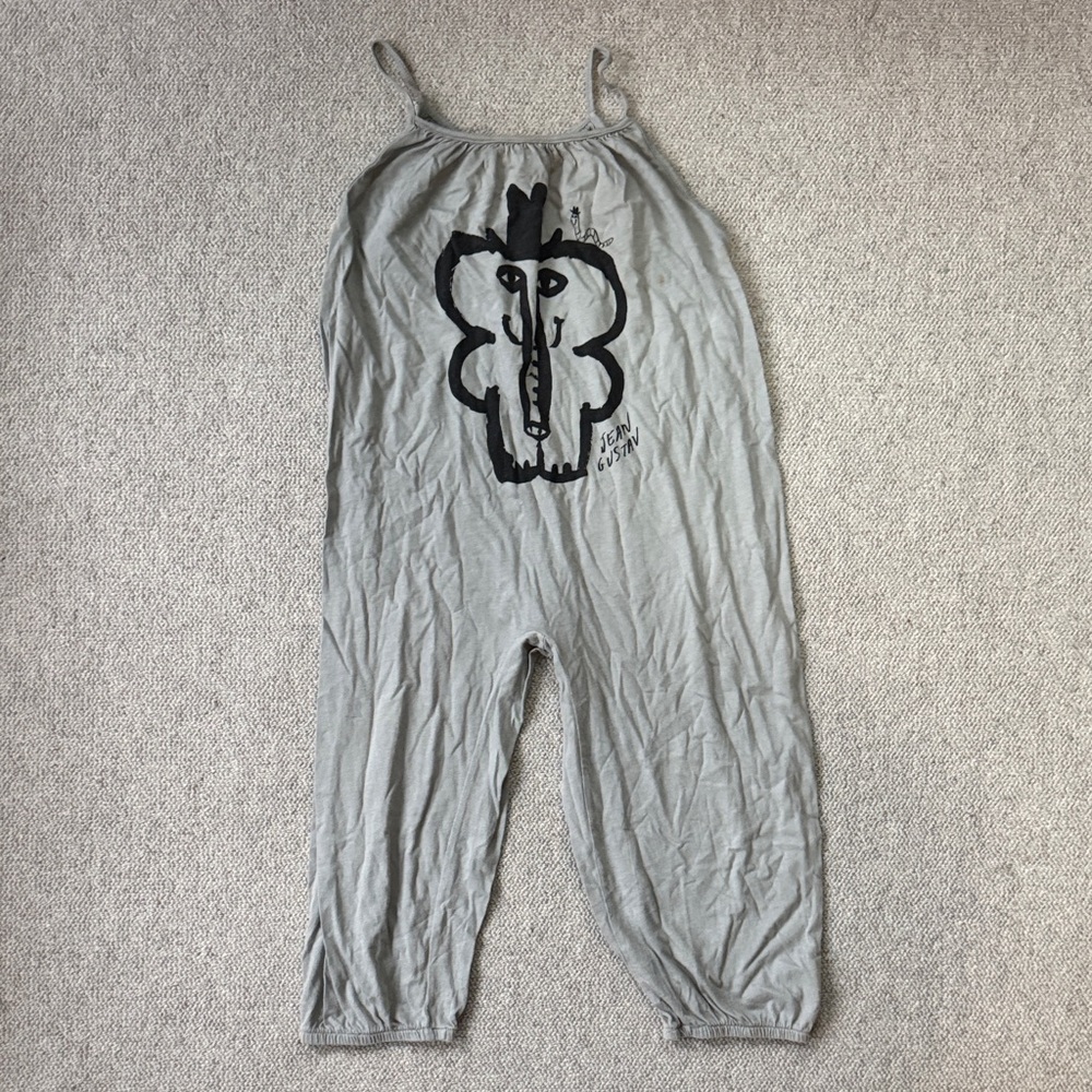 Bobo Choses Gray Jumpsuit with Black Graphic